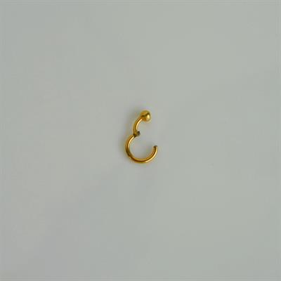 316 L Çelik Küçük Topçuklu Düz Halka Göbek Piercingi 6 mm Gold Renk