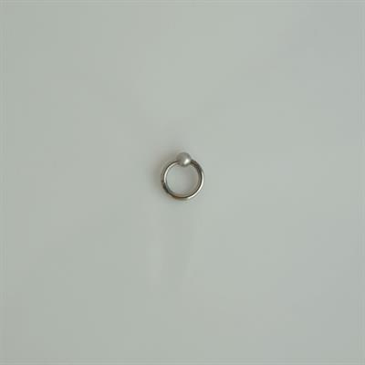 316 L Çelik Küçük Topçuklu Düz Halka Göbek Piercingi 6 mm Silver Renk