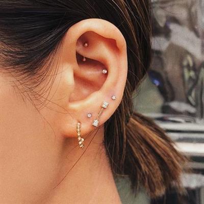 6 mm Cerrahi Çelik Gold Renkli İki Ucu Top Piercing Tragus Helix Conch Lob Daith