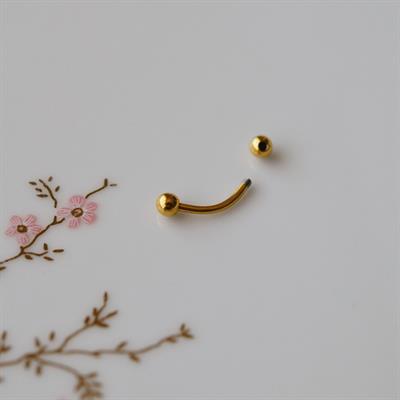 6 mm Cerrahi Çelik Gold Renkli İki Ucu Top Piercing Tragus Helix Conch Lob Daith