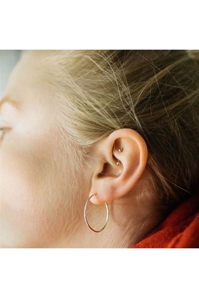 6 mm Cerrahi Çelik Gümüş Renkli İki Ucu Top Piercing Tragus Helix Conch Lob Daith