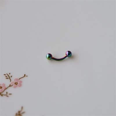6 mm Cerrahi Çelik Hologram Renkli İki Ucu Top Piercing Tragus Helix Conch Lob Daith