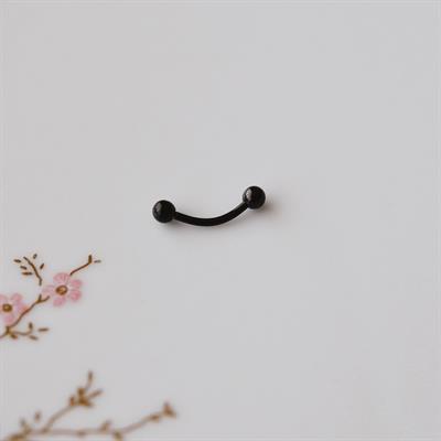 6 mm Cerrahi Çelik Siyah Renkli İki Ucu Top Piercing Tragus Helix Conch Lob Daith