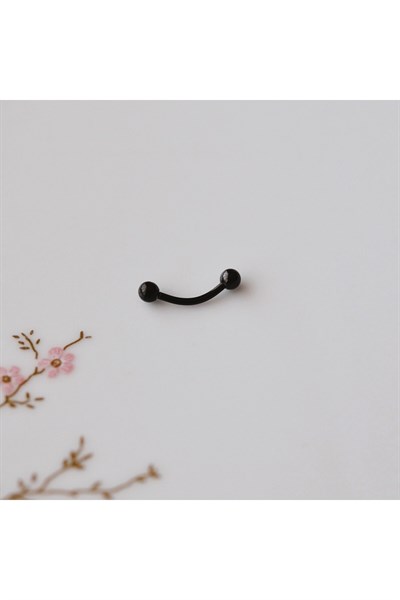 6 mm Cerrahi Çelik Siyah Renkli İki Ucu Top Piercing Tragus Helix Conch Lob Daith