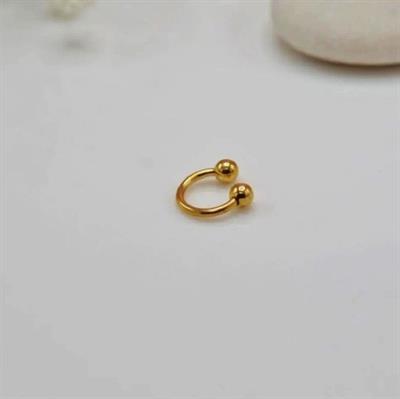 6 mm Düz Çelik Tragus Helix Piercing Gold Renk Ucu Toplu