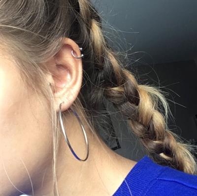 6 mm Düz Çelik Tragus Helix Piercing Silver Renk Ucu Toplu