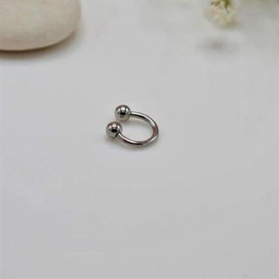 6 mm Düz Çelik Tragus Helix Piercing Silver Renk Ucu Toplu