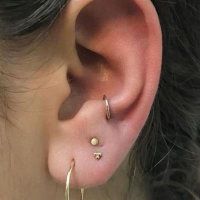 6 mm Gold Cerrahi Çelik Düz Halka Tragus Piercing Helix Kıkırdak Rook Daith