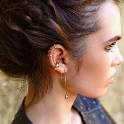 6 mm Gold Cerrahi Çelik Düz Halka Tragus Piercing Helix Kıkırdak Rook Daith