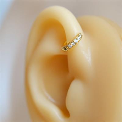 6 mm Gold Taşlı Halka Piercing Tragus Forward Helix Kıkırdak