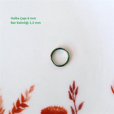 6 mm Hologram Cerrahi Çelik Düz Halka Tragus Piercing Helix Kıkırdak Rook Daith
