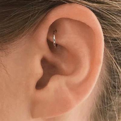 6 mm Silver Cerrahi Çelik Düz Halka Tragus Piercing Helix Kıkırdak Rook Daith