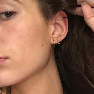 6 mm Siyah Cerrahi Çelik Düz Halka Tragus Piercing Helix Kıkırdak Rook Daith