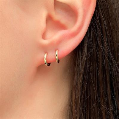 8 mm Cerrahi Çelik Halka Küpe Gold Renkli