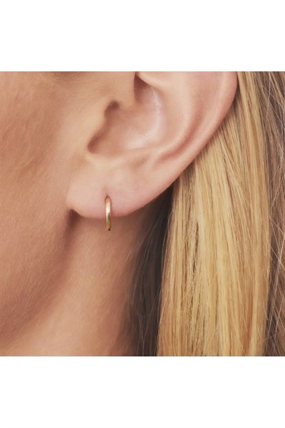 8 mm Cerrahi Çelik Halka Küpe Gold Renkli