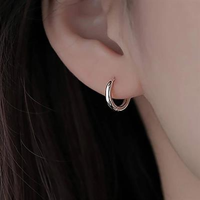 8 mm Cerrahi Çelik Halka Küpe Gümüş Renkli