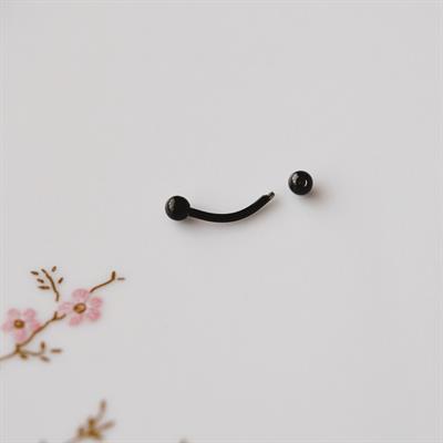 8 mm Cerrahi Çelik Siyah Renkli İki Ucu Top Piercing Tragus Helix Conch Lob Daith