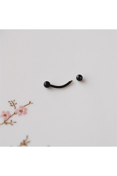 8 mm Cerrahi Çelik Siyah Renkli İki Ucu Top Piercing Tragus Helix Conch Lob Daith