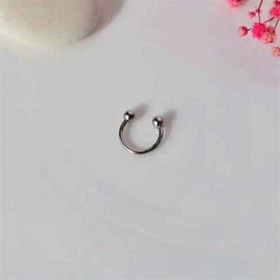 8 mm Düz Çelik Tragus Helix Piercing Rook Daith  Silver Renk Ucu Toplu