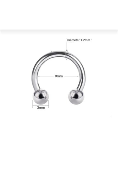 8 Mm Düz Çelik Tragus Helix Piercing Rook Daith Hologram Renk Ucu Toplu