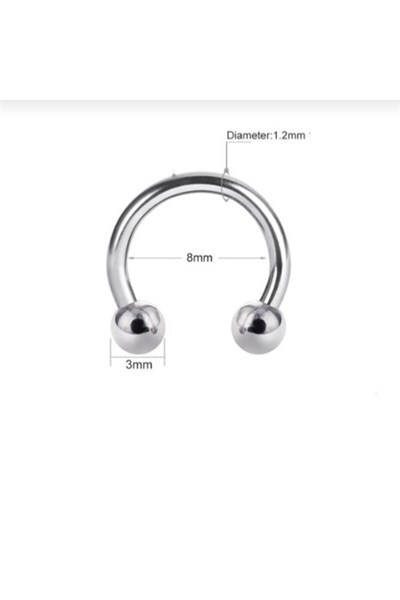 8 mm Düz Çelik Tragus Helix Piercing Rook Daith Gold Renk Ucu Toplu