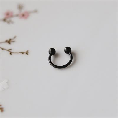 8 mm Düz Çelik Tragus Helix Piercing Rook Daith Siyah Renk Ucu Toplu