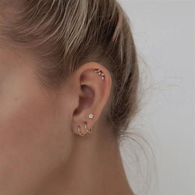 8 mm Gold Cerrahi Çelik Düz Halka Tragus Piercing Helix Kıkırdak Rook Daith Dudak Burun