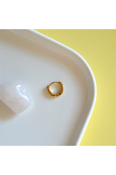 8 mm Gold Taşlı Halka Piercing Tragus Helix Forward Helix Kıkırdak