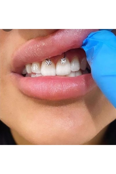 8 mm Gümüş Renk İki Ucu Taşlı Cerrahi Çelik Tragus Helix Piercing Kıkırdak Septum