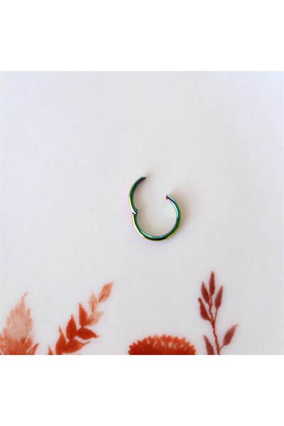 8 mm Hologram Cerrahi Çelik Düz Halka Tragus Piercing Helix Kıkırdak Rook Daith
