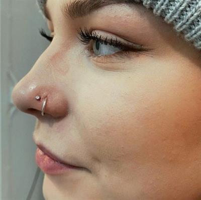 8 mm Silver Cerrahi Çelik Düz Halka Tragus Piercing Helix Kıkırdak Rook Daith