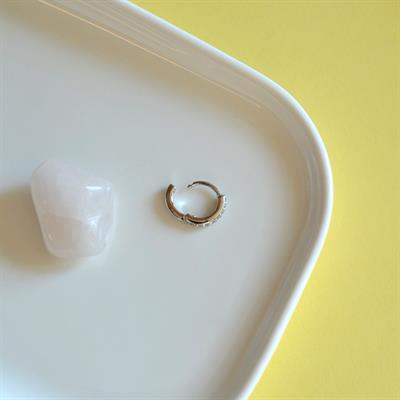 8 mm Silver Renk Taşlı Halka Piercing Tragus Helix Forward Helix Kıkırdak