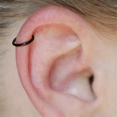 8 mm Siyah Cerrahi Çelik Düz Halka Tragus Piercing Helix Kıkırdak Rook Daith