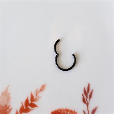 8 mm Siyah Cerrahi Çelik Düz Halka Tragus Piercing Helix Kıkırdak Rook Daith