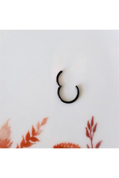 8 Mm Siyah Cerrahi Çelik Düz Halka Tragus Piercing Helix Kıkırdak Rook Daith