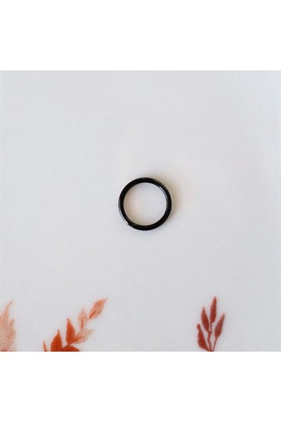 8 Mm Siyah Cerrahi Çelik Düz Halka Tragus Piercing Helix Kıkırdak Rook Daith