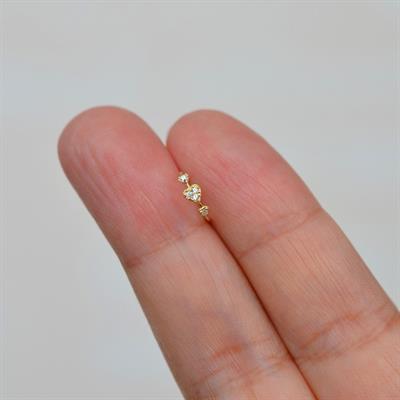 925 Ayar Gold Kaplama Minik Kalpli Halka Hızma