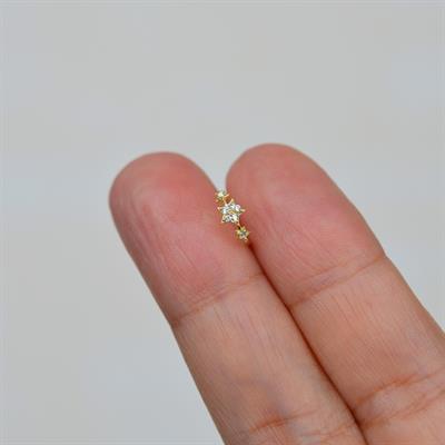 925 Ayar Gold Kaplama Minik Yıldızlı Halka Hızma