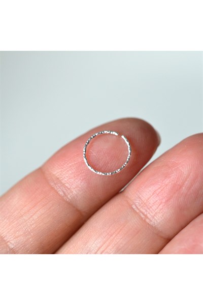 925 Ayar Gümüş Burgu Halka Hızma Burun Piercing 9 mm