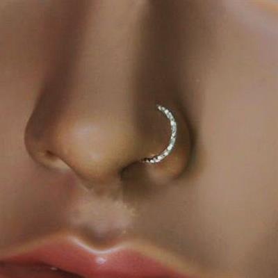 925 Ayar Gümüş Burgu Halka Hızma Burun Piercing 10 mm