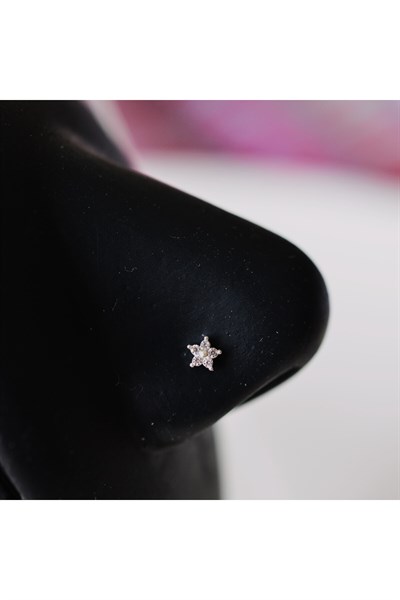 925 Ayar Gümüş Çiçek Hızma Burun Piercing