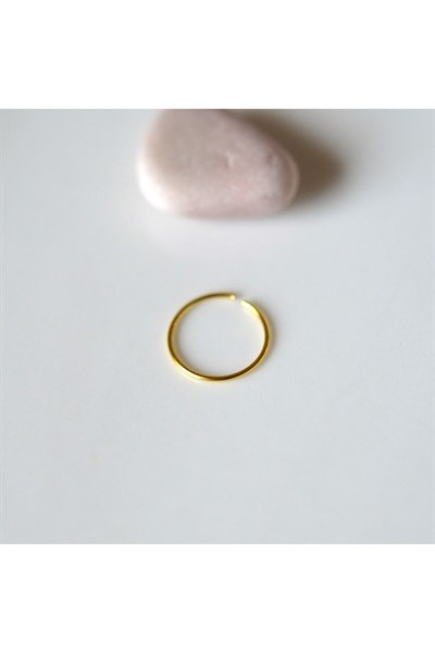 925 Ayar Gümüş Halka Hızma Burun Piercing 10 mm Gold