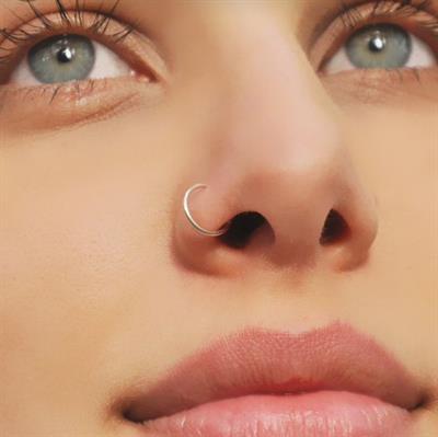 925 Ayar Gümüş Halka Hızma Burun Piercing 10 mm
