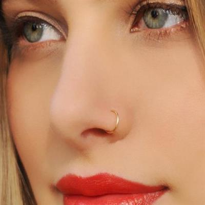 925 Ayar Gümüş Halka Hızma Burun Piercing 10 mm Gold