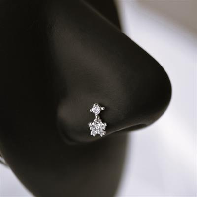 925 Ayar Gümüş Kelebek Sallantılı Hızma Kelebekli Burun Hızma Piercing