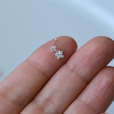 925 Ayar Gümüş Kelebek Sallantılı Hızma Kelebekli Burun Hızma Piercing