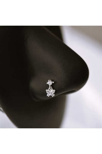 925 Ayar Gümüş Kelebek Sallantılı Hızma Kelebekli Burun Hızma Piercing