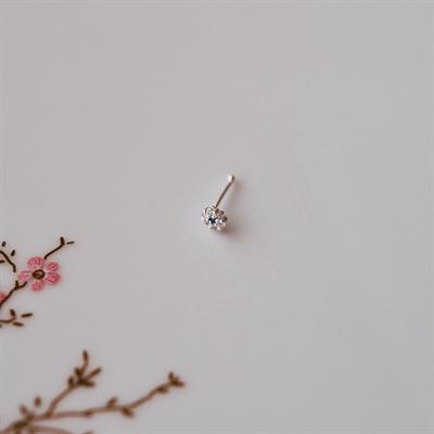 925 Ayar Gümüş Mini Nazar Çiçek Hızma Nazarlı Burun Piercing
