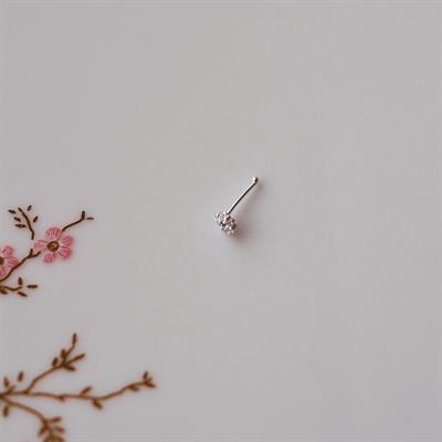 925 Ayar Gümüş Mini Nazar Çiçek Hızma Nazarlı Burun Piercing