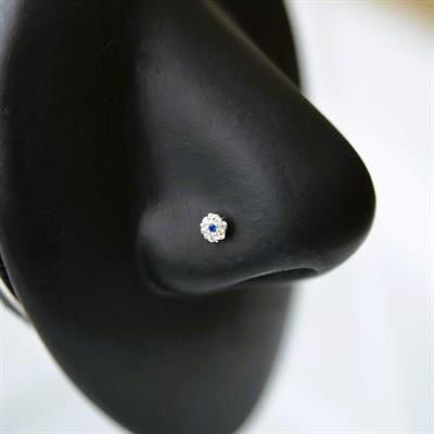 925 Ayar Gümüş Mini Nazar Çiçek Hızma Nazarlı Burun Piercing